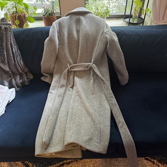 Club Monoco Baylee Long Wrap Wool Coat Gray Size S - Picture 14 of 15